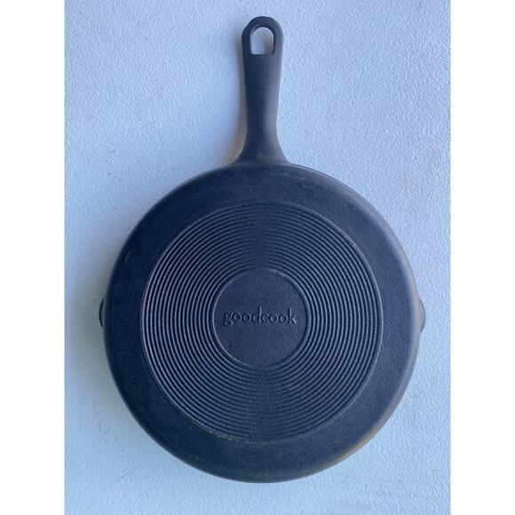 GoodCook 10" Heavy Cast Iron Skillet Pan with Rim - Black - Picture 1 of 8